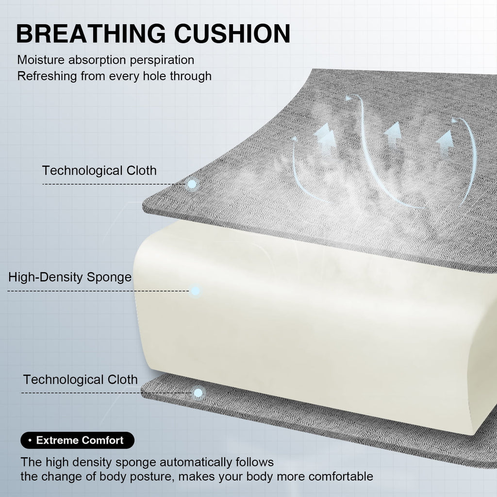 GTRACING Fabric Adjustable Height Reclining Gaming Office Chair with Footrest, Gray