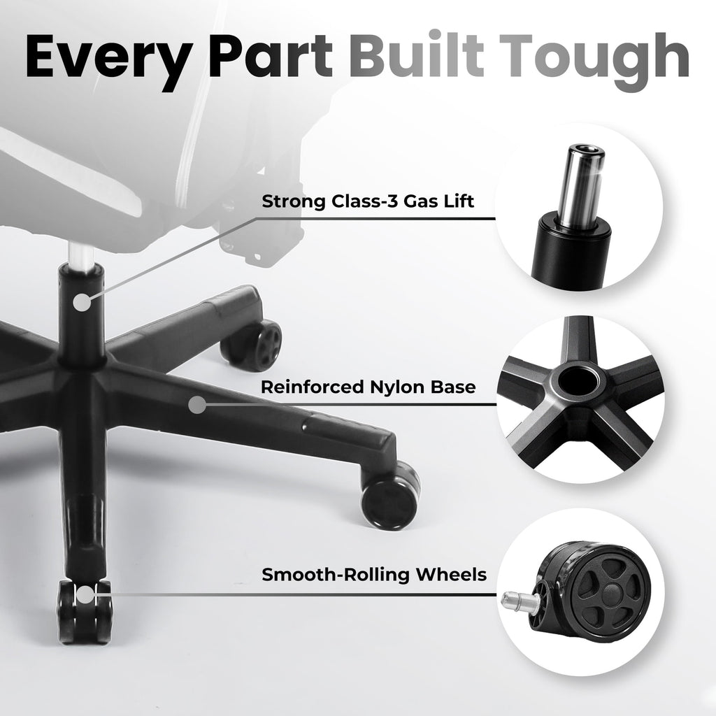 CELTOSS Black Fabric Gaming Chair with Footrest, Comfortable Computer Office Chair with Lumbar Cushion, High Back Gamer Game Chair for Adult, Reclining Video Desk Chair