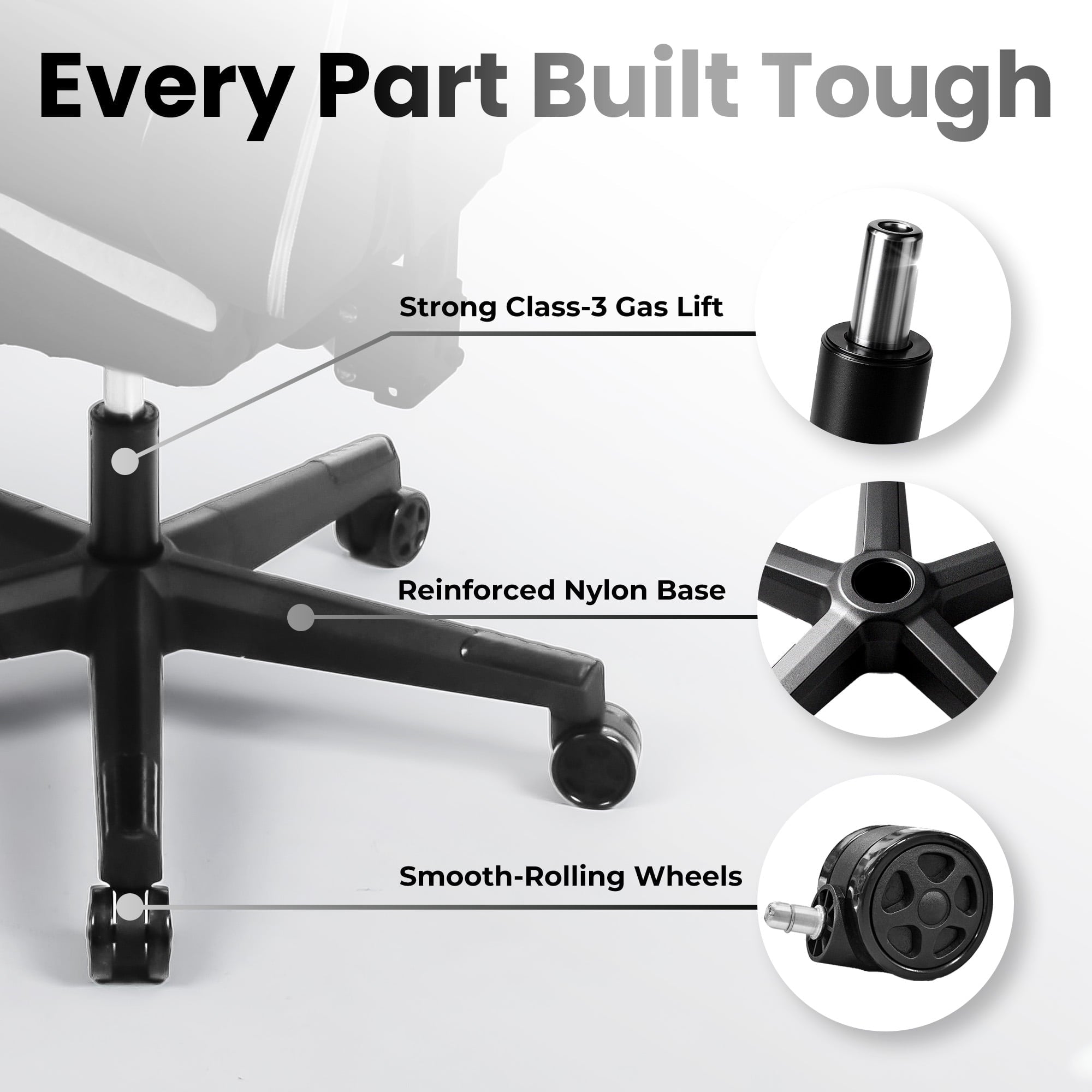 CELTOSS Black Fabric Gaming Chair with Footrest, Comfortable Computer Office Chair with Lumbar Cushion, High Back Gamer Game Chair for Adult, Reclining Video Desk Chair