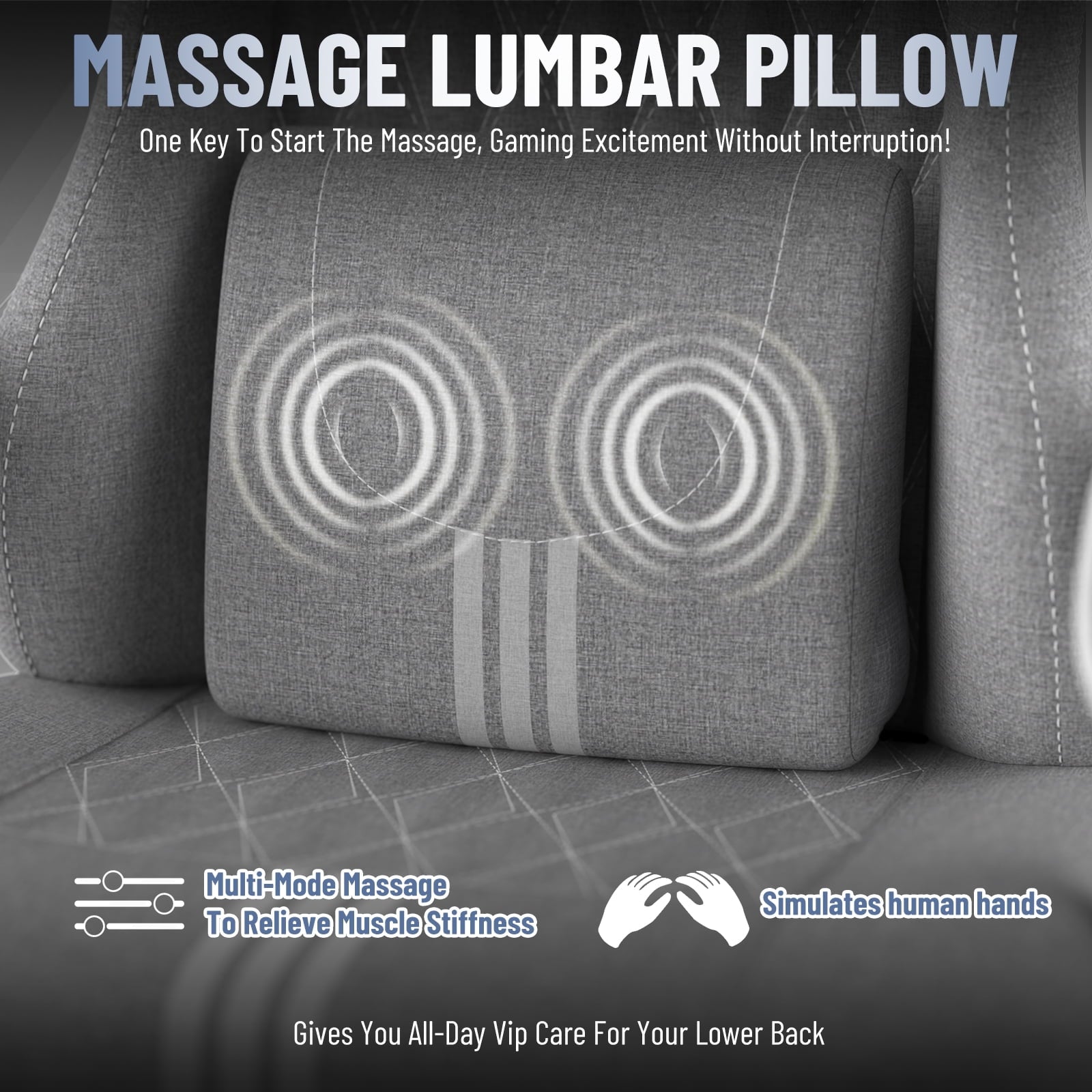 SOONTRANS Ergonomic Gaming Chair with Footrest, Adult Office Chair with Pocket Spring Cushion, Comfortable Gamer Game with Massage Lumbar Cushion Linen Fabric, Reclining Computer Chair, Grey & White