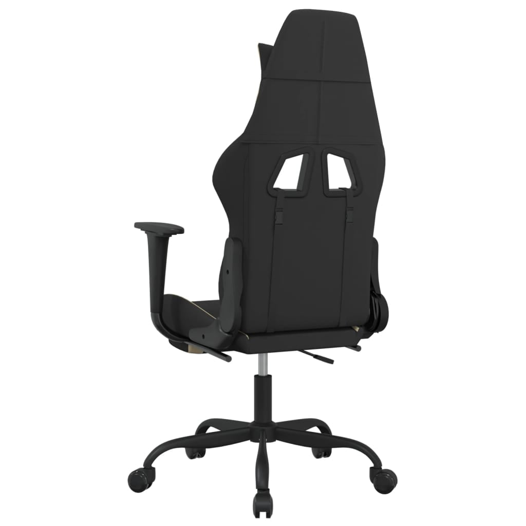 vidaXL Massage Gaming Chair with Footrest, Reclining, Height Adjustable, Swivel, Black & Cream