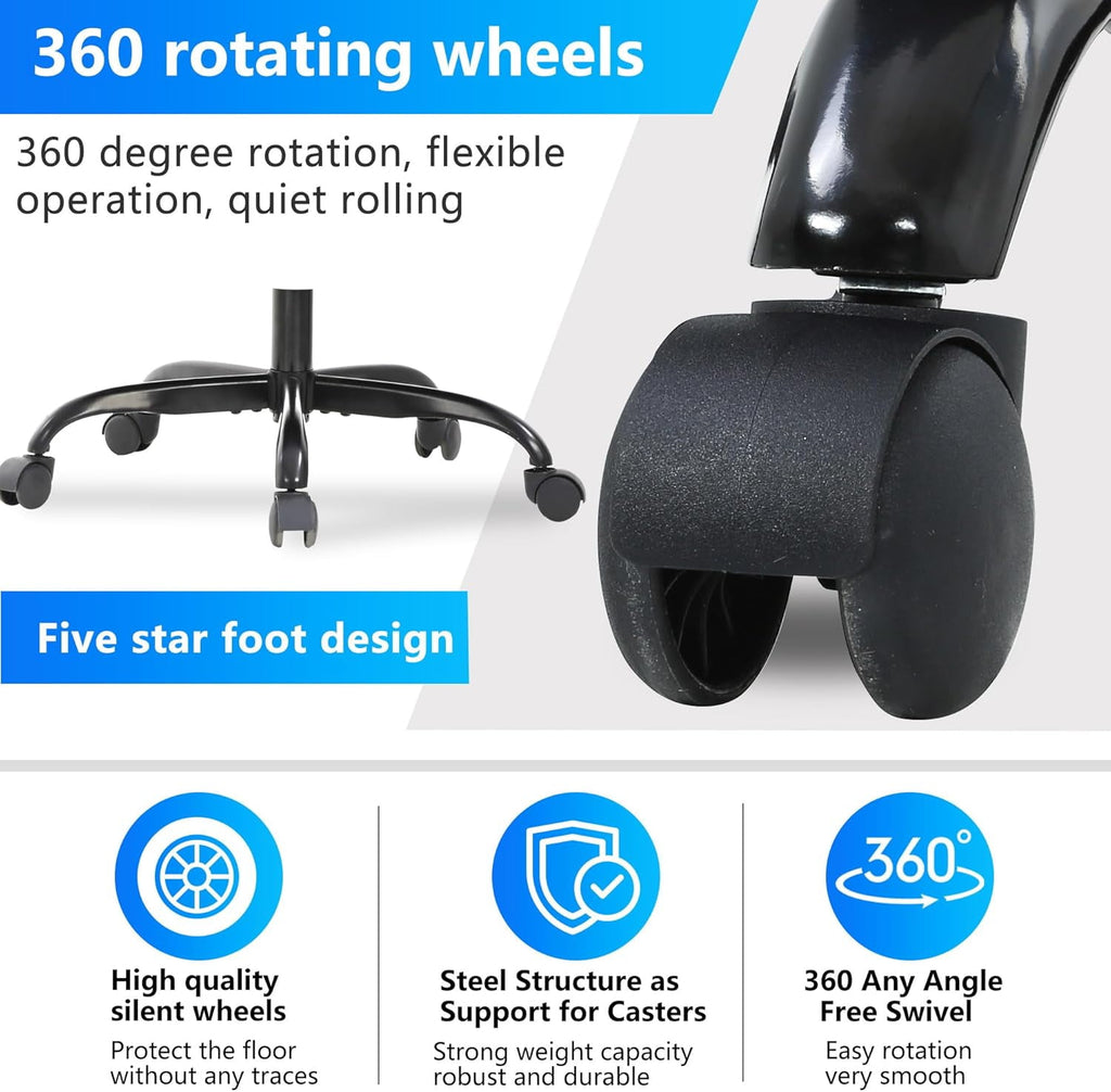 PayLessHere Black Gaming Chair - Ergonomic PU Leather w/Lumbar Support & Headrest