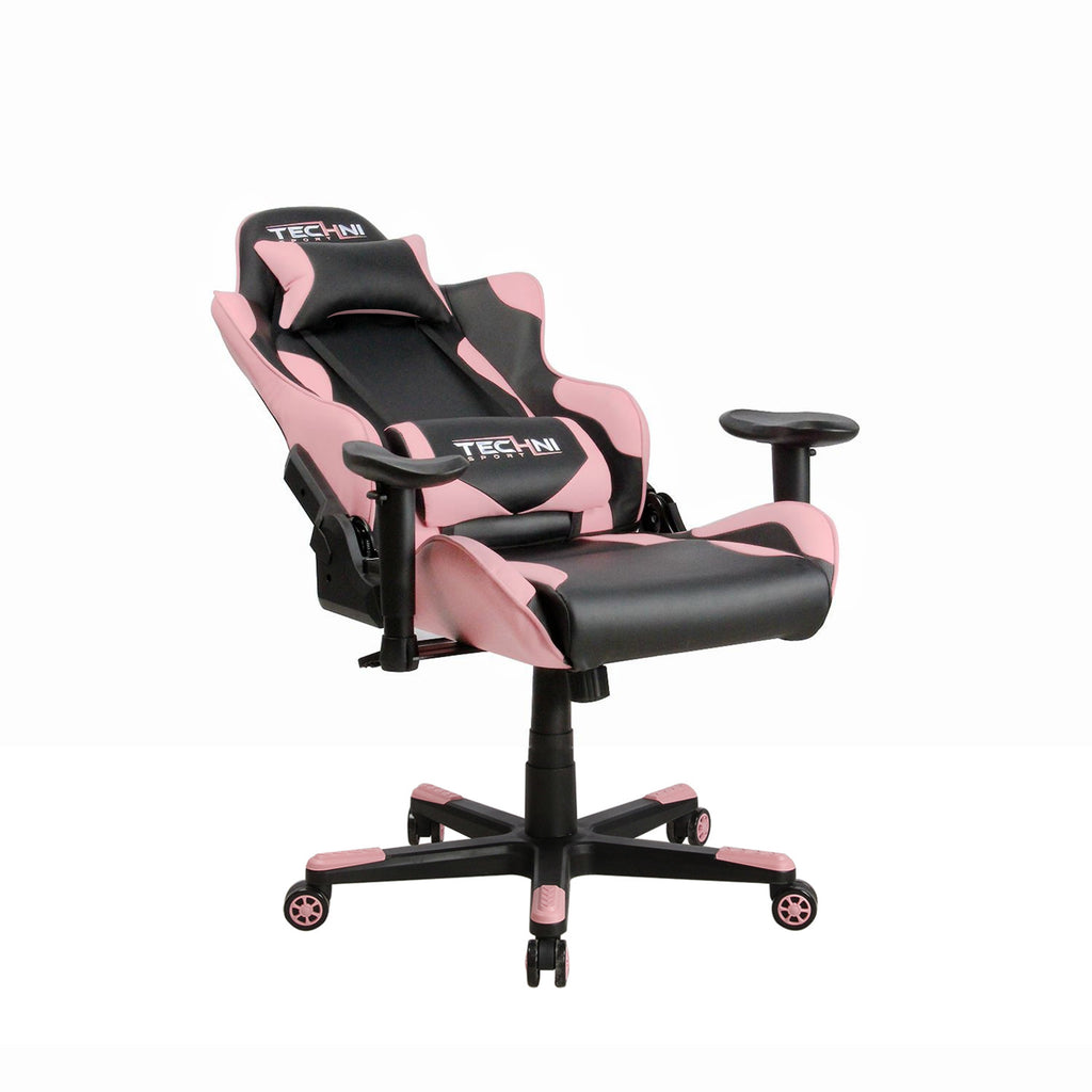 Techni Sport TS-4300 Ergonomic High Back Racer Style PC Gaming Chair with Memory Foam Seat, Pink RTA-TS43-PNK