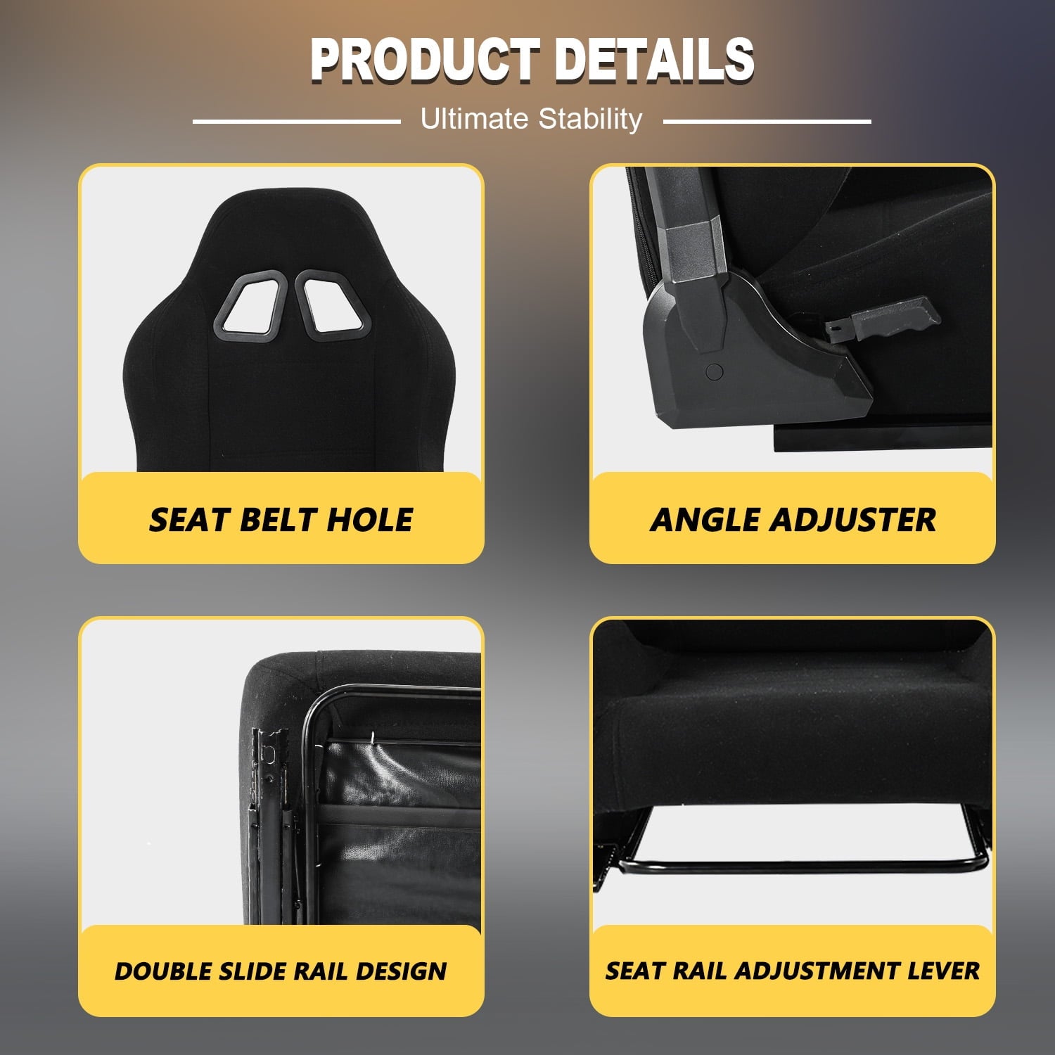 Marada Racing Cockpit with Seat Foldable Compatible with Logitech G25 G27 G29 G920 Thrustmaster T80 T150