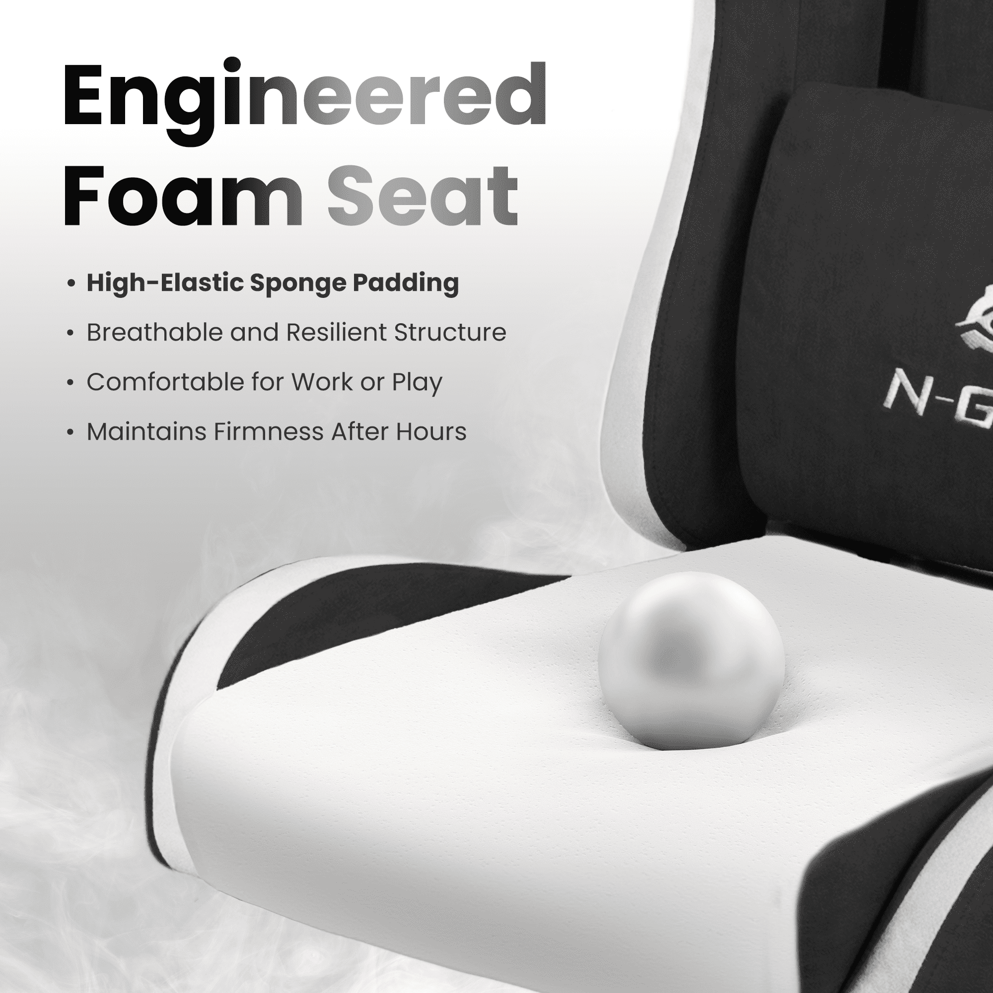 CELTOSS Black Fabric Gaming Chair with Footrest, Comfortable Computer Office Chair with Lumbar Cushion, High Back Gamer Game Chair for Adult, Reclining Video Desk Chair