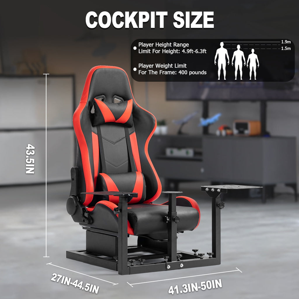 Marada Flight Simulator Cockpit with Game Chair Fit for Thrustmaster A10C Hotas Warthog