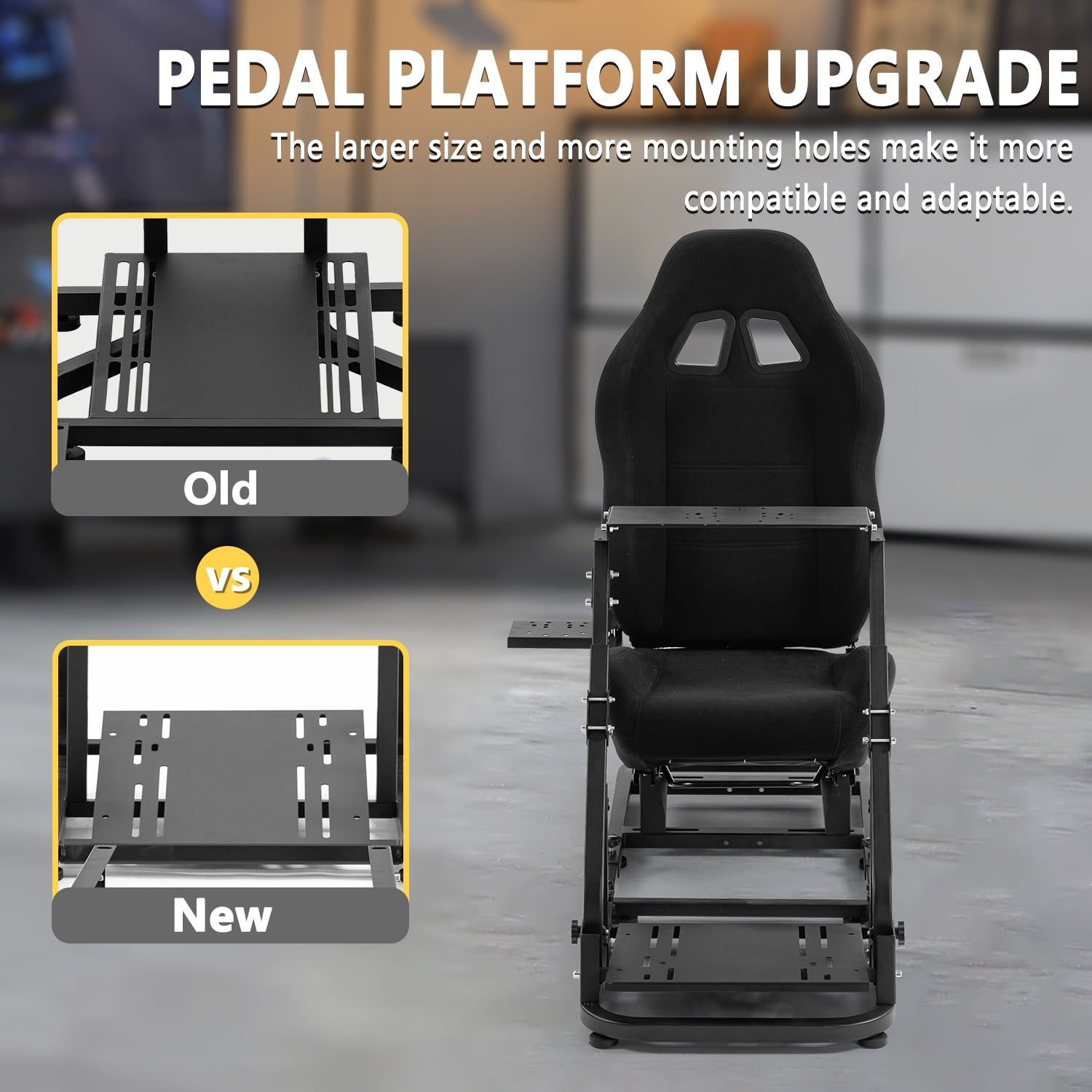 Marada Racing Cockpit with Seat Foldable Compatible with Logitech G25 G27 G29 G920 Thrustmaster T80 T150