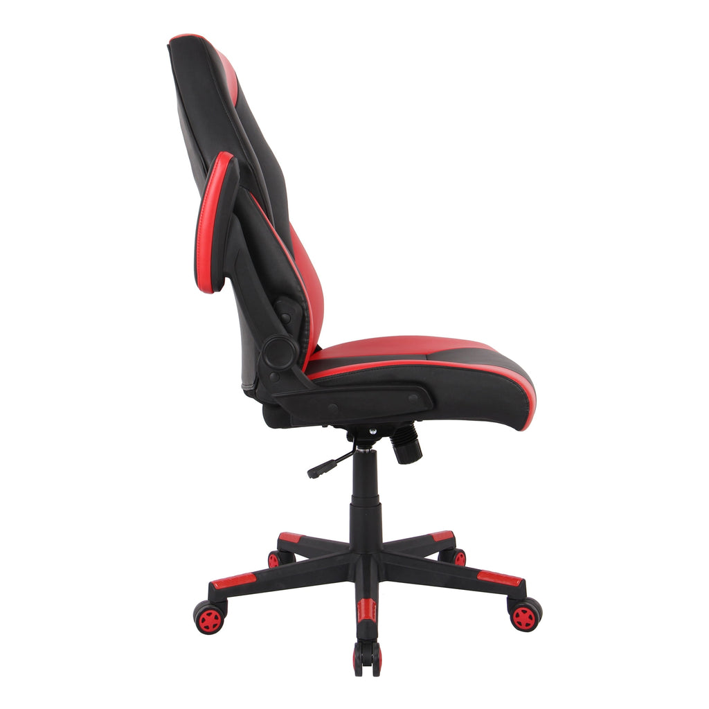 RS Gaming™ RGX Faux Leather High-Back Gaming Office Chair, Black/Red, BIFMA Compliant