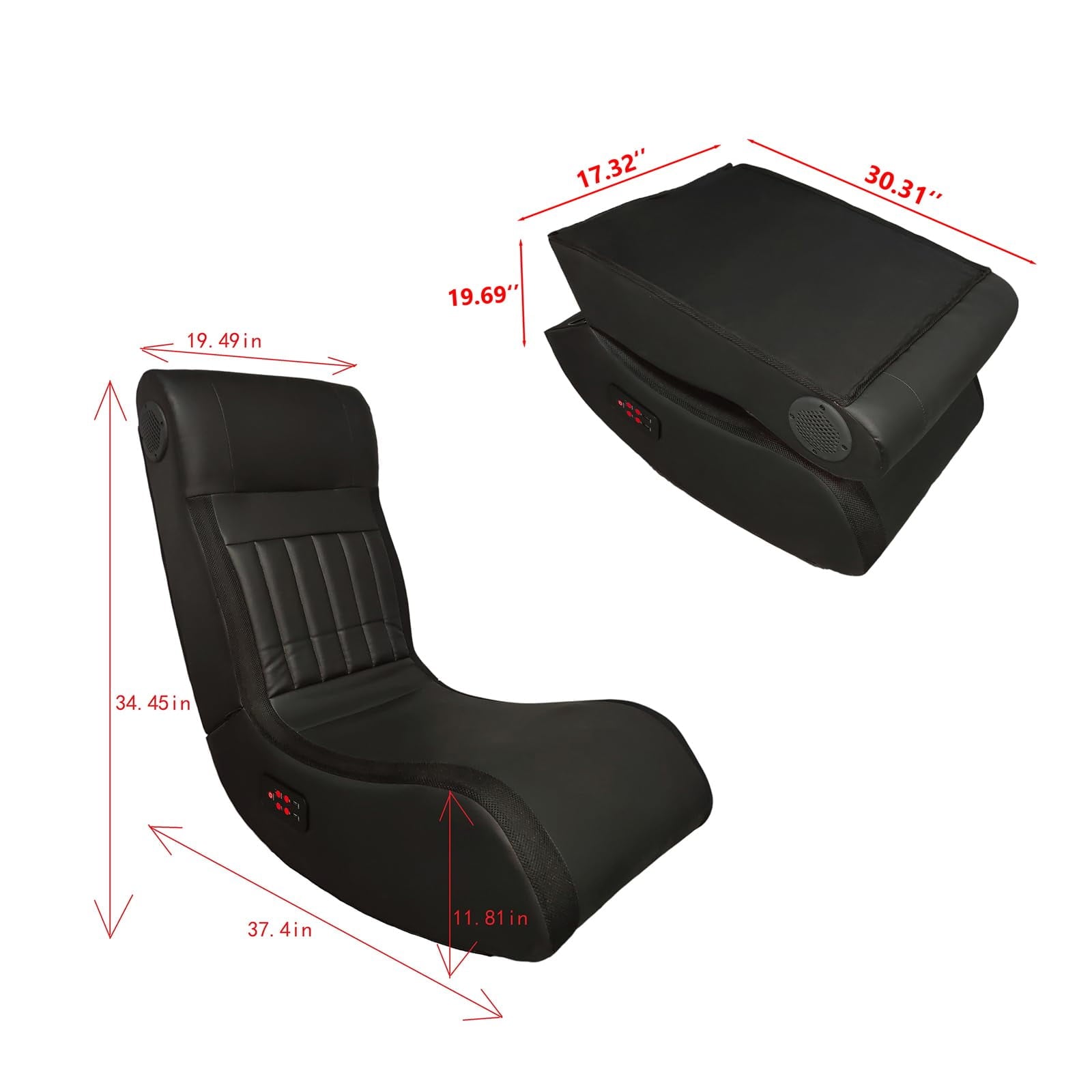 Deiokin Video Gaming Chair, Upgrade Floor Chair Rocker for Reading, Playing Video Games, Adjustable Foldable Backrest, Meditation Massage Rocker Chair