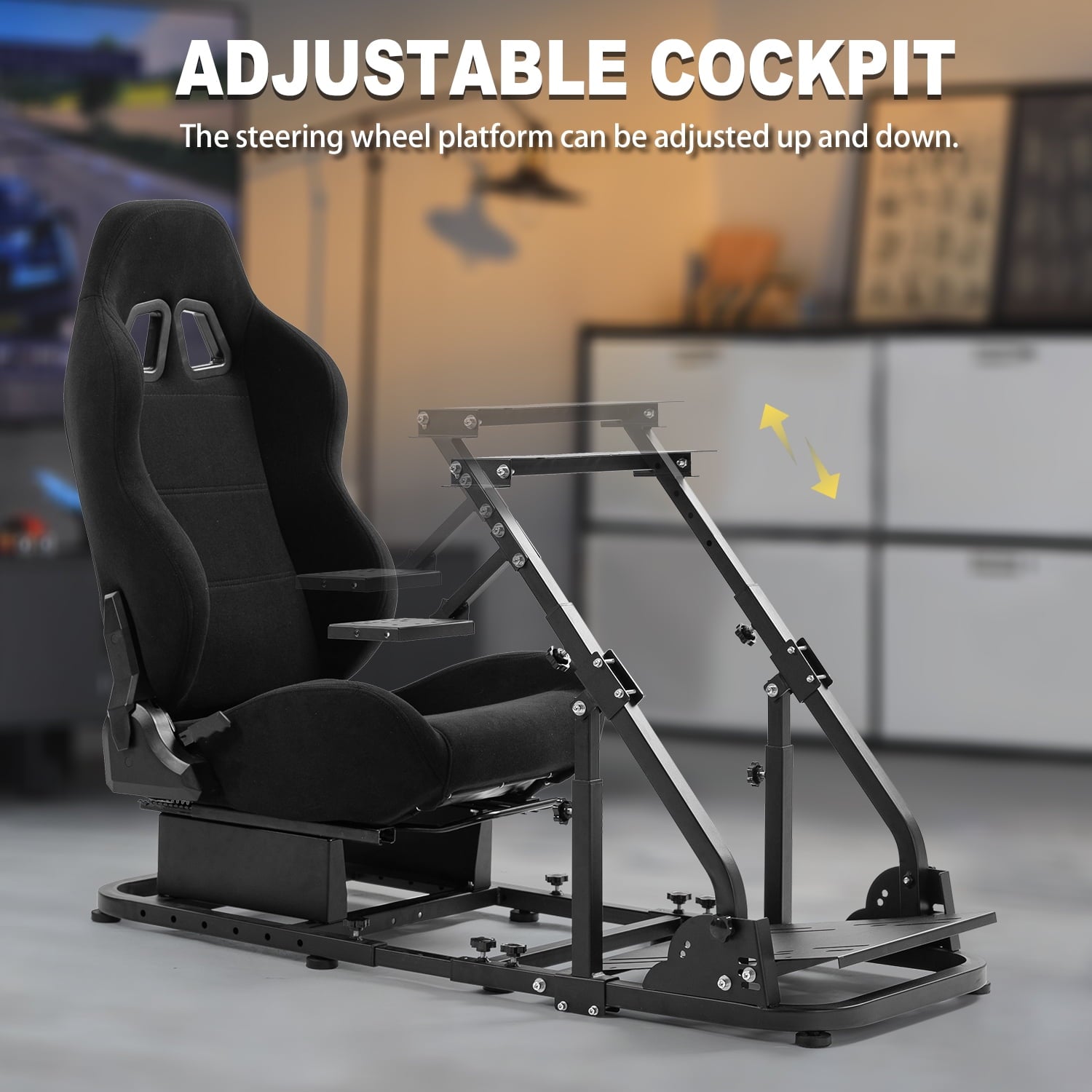 Marada Racing Cockpit with Seat Foldable Compatible with Logitech G25 G27 G29 G920 Thrustmaster T80 T150