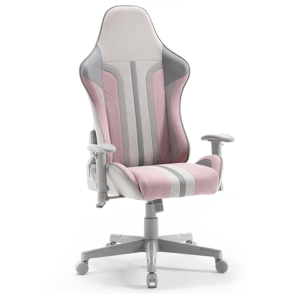 X Rocker Mysa PC Gaming Chair, Gray/Pink, Gray Base, 24.4 x 27.2 x 48.4-51.2