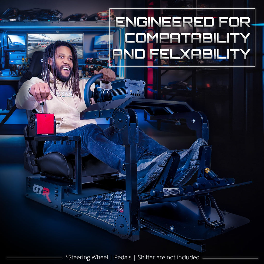 GTR Simulator GTA Pro Model Sim Rig – Strong Steel Chassis – Adjustable Wheel & Pedals
