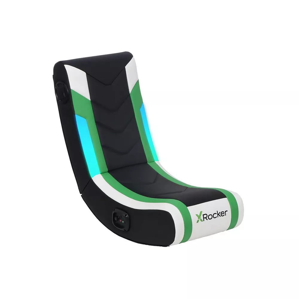 X Rocker Horizon RGB Lighting 2.0 Wired Floor Rocker Gaming Chair Green/Black