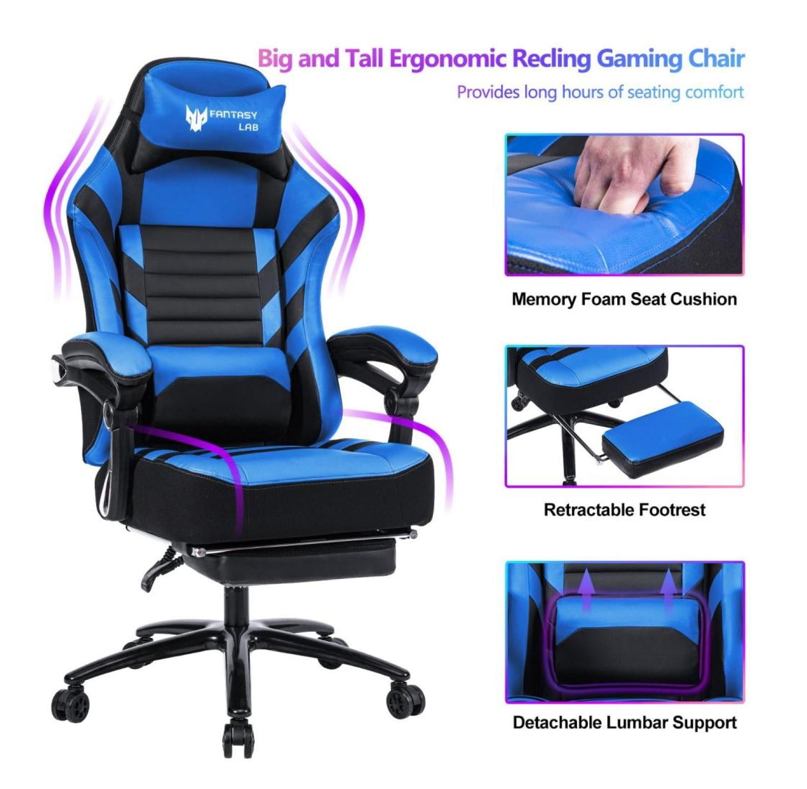 Vanbow.Seat Height Adjustable Swivel Racing Office Computer Ergonomic Video Game Chair