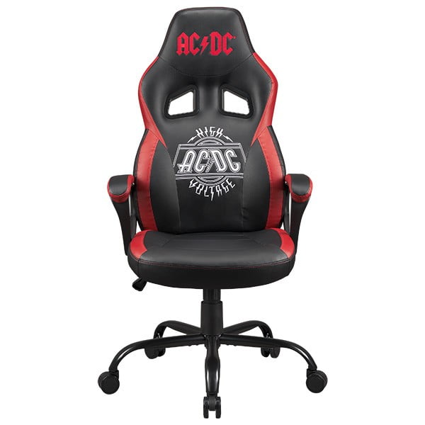 Subsonic Gaming Chair AC/DC, Ergonomic Office Chair for Gamer with Adjustable Armrests - Black & Red