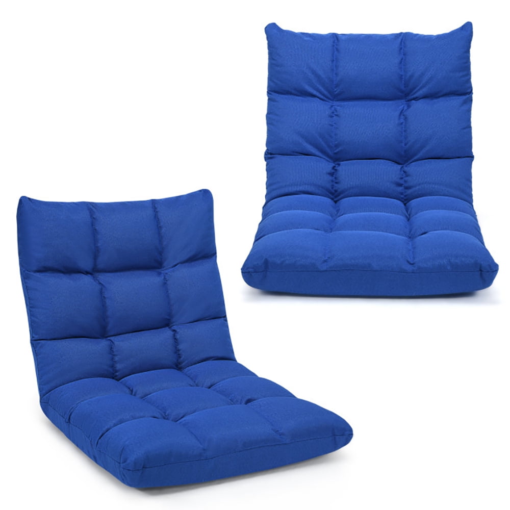 Barara King Floor Chair, Sofa Chair, Floor Seat,14-Position Adjustable Folding Lazy Gaming Sofa-Blue