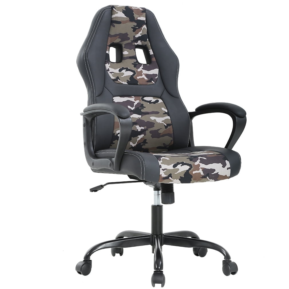 PayLessHere Black Gaming Chair - Ergonomic PU Leather w/Lumbar Support & Headrest