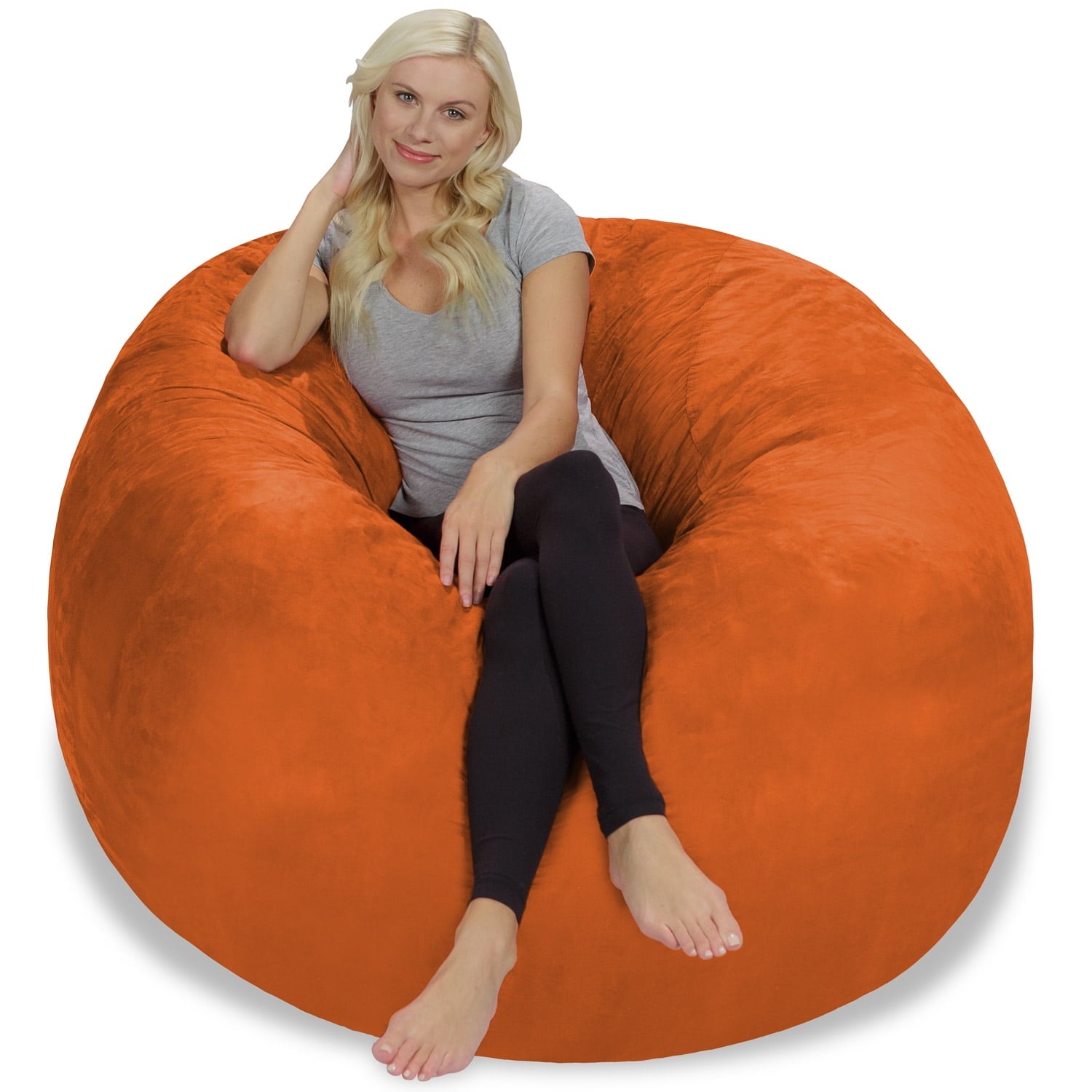 Chill Sack Bean Bag Chair, Memory Foam Lounger with Microsuede Cover, Kids, Adults, 5 ft, Charcoal