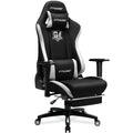 GTRACING Fabric Adjustable Height Reclining Gaming Office Chair with Footrest, Gray