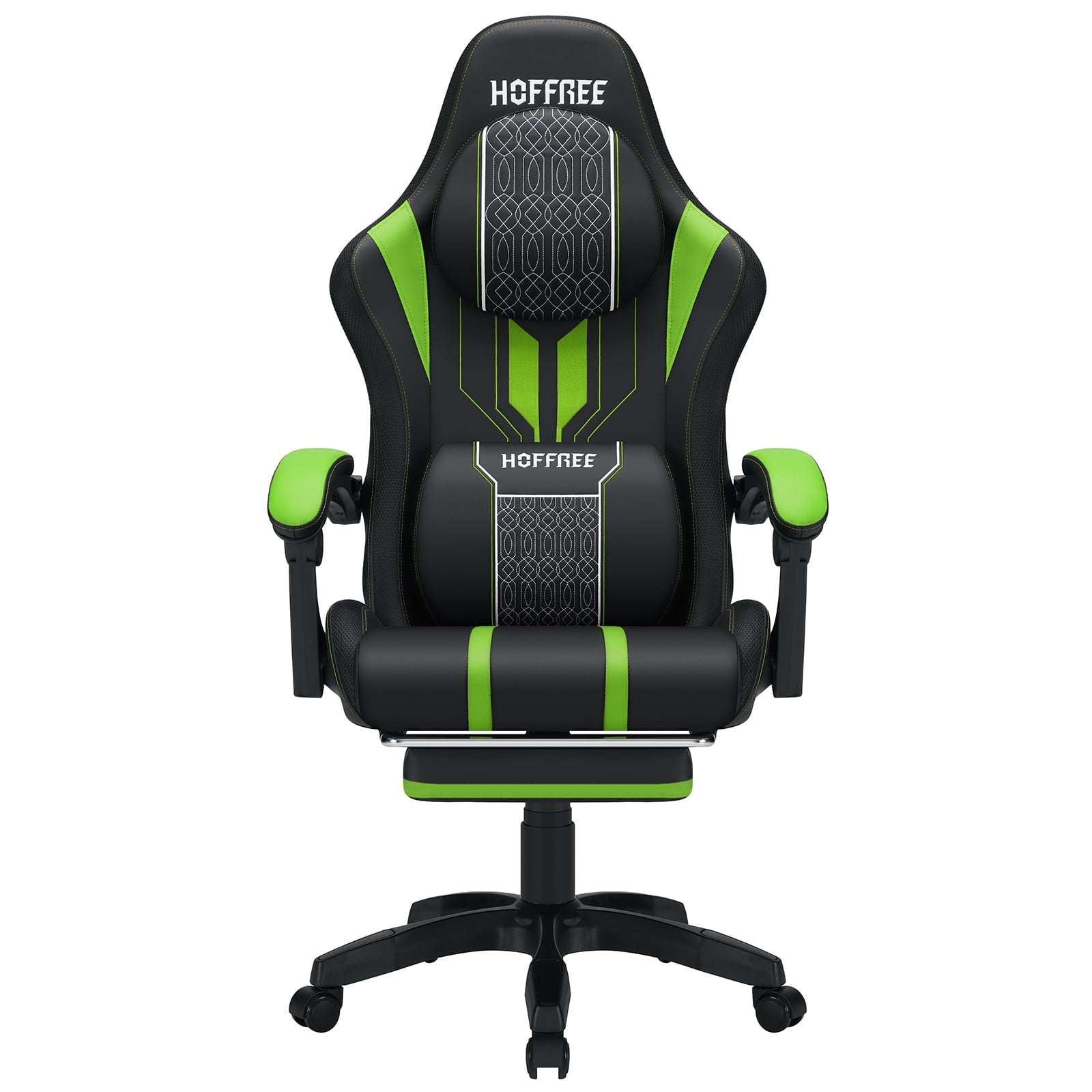 Hoffree Gaming Chair with Speakers High Duty Video Game Chairs with Footrest Computer Gamer Chair with Massage Thickened Seat Cushion for  Home Office