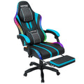 Hoffree Gaming Chair with Speakers High Duty Video Game Chairs with Footrest Plus Size Computer Gamer Chair with Massage Thickened Seat Cushion
