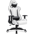 Homall Gaming Chair Sracer Rocking Chair High Back Racing Office Chair Computer Desk Chair PU Leather Executive and Ergonomic Swivel Chair, White