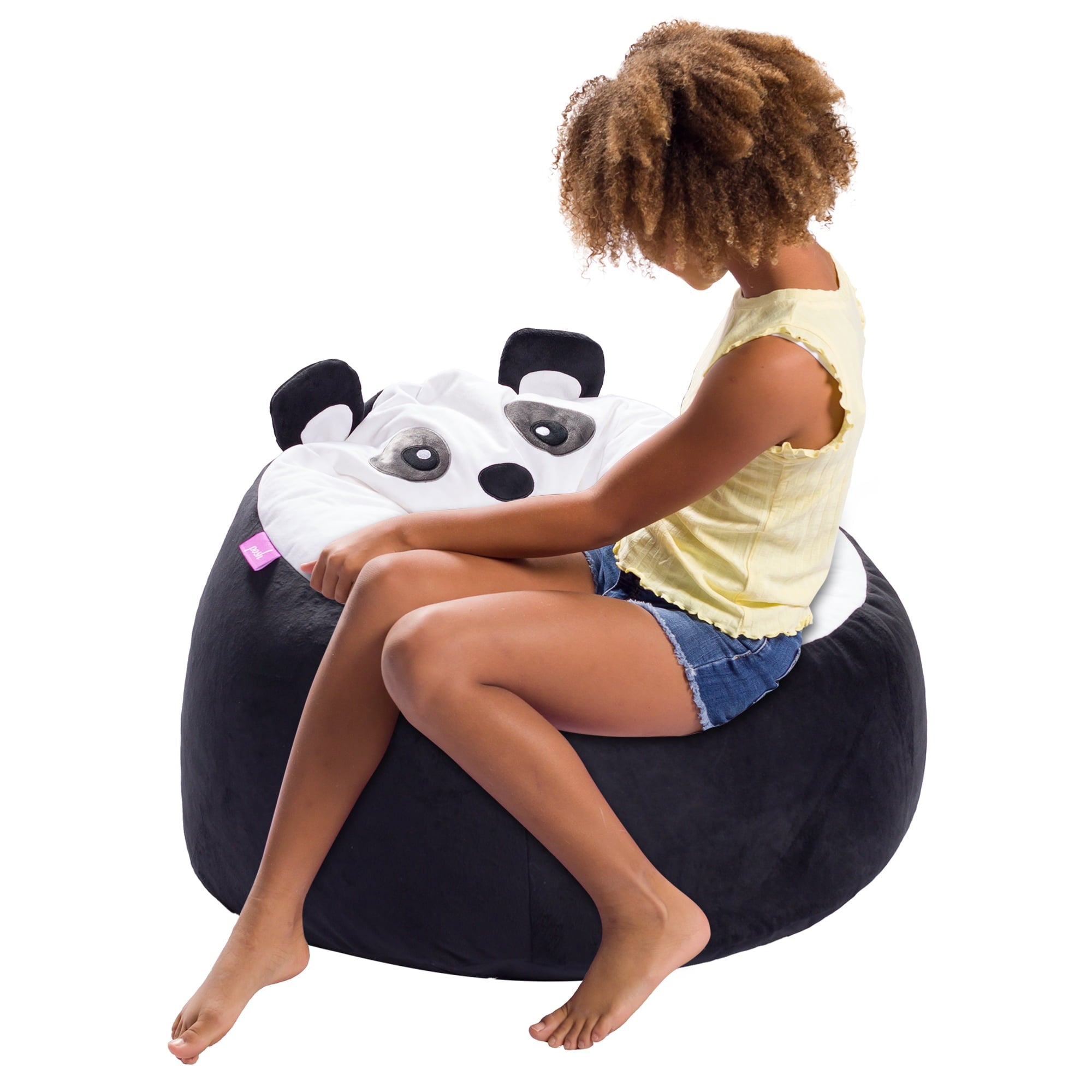 Posh Creations Cute Soft Bean Bag Chair for Kids, Furry, 2.5ft, Large, Animal - White Unicorn