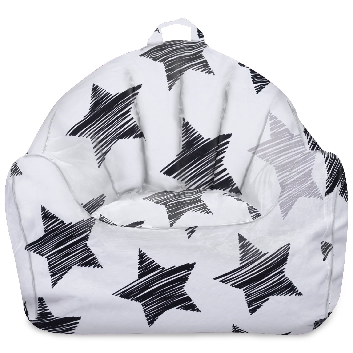 Posh Creations Malibu Bean Bag Chair Lounger, Kids, 2.8 ft, Black