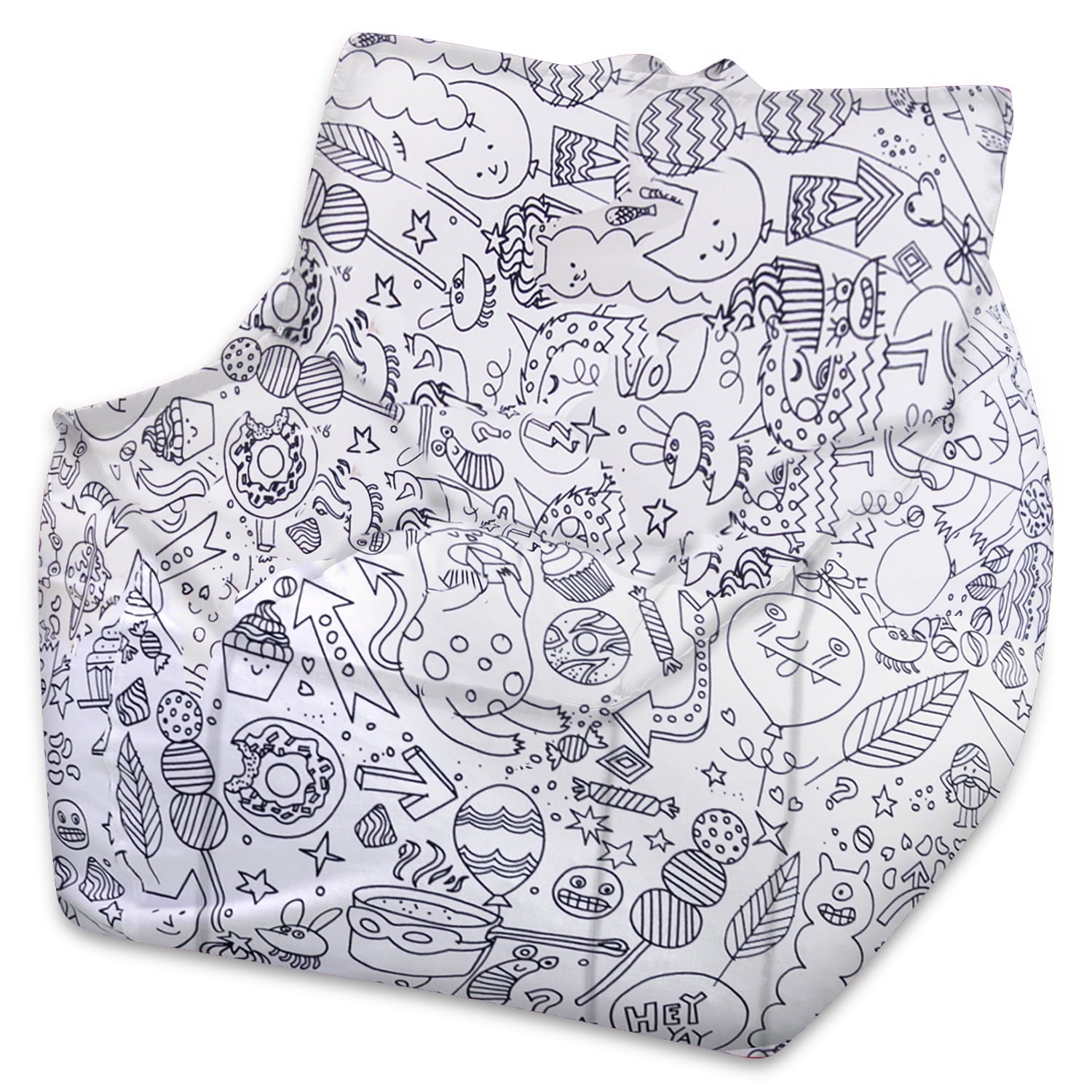 Posh Creations Newport Bean Bag Chair, Kids, 2.1 ft, Charcoal Gray