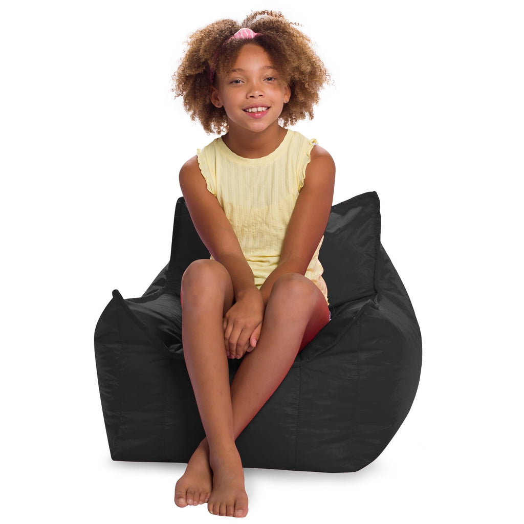 Posh Creations Newport Bean Bag Chair, Kids, 2.1 ft, Charcoal Gray