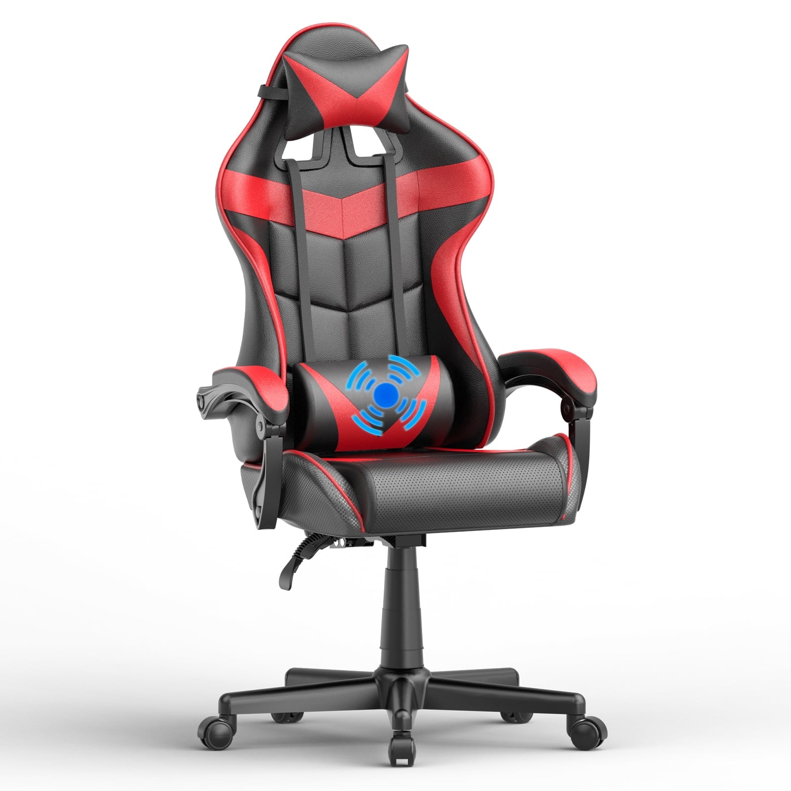 SOONTRANS Ergonomic Gaming Chair with Footrest, Adult Office Chair with Pocket Spring Cushion, Comfortable Gamer Game with Massage Lumbar Cushion Linen Fabric, Reclining Computer Chair, Grey & White