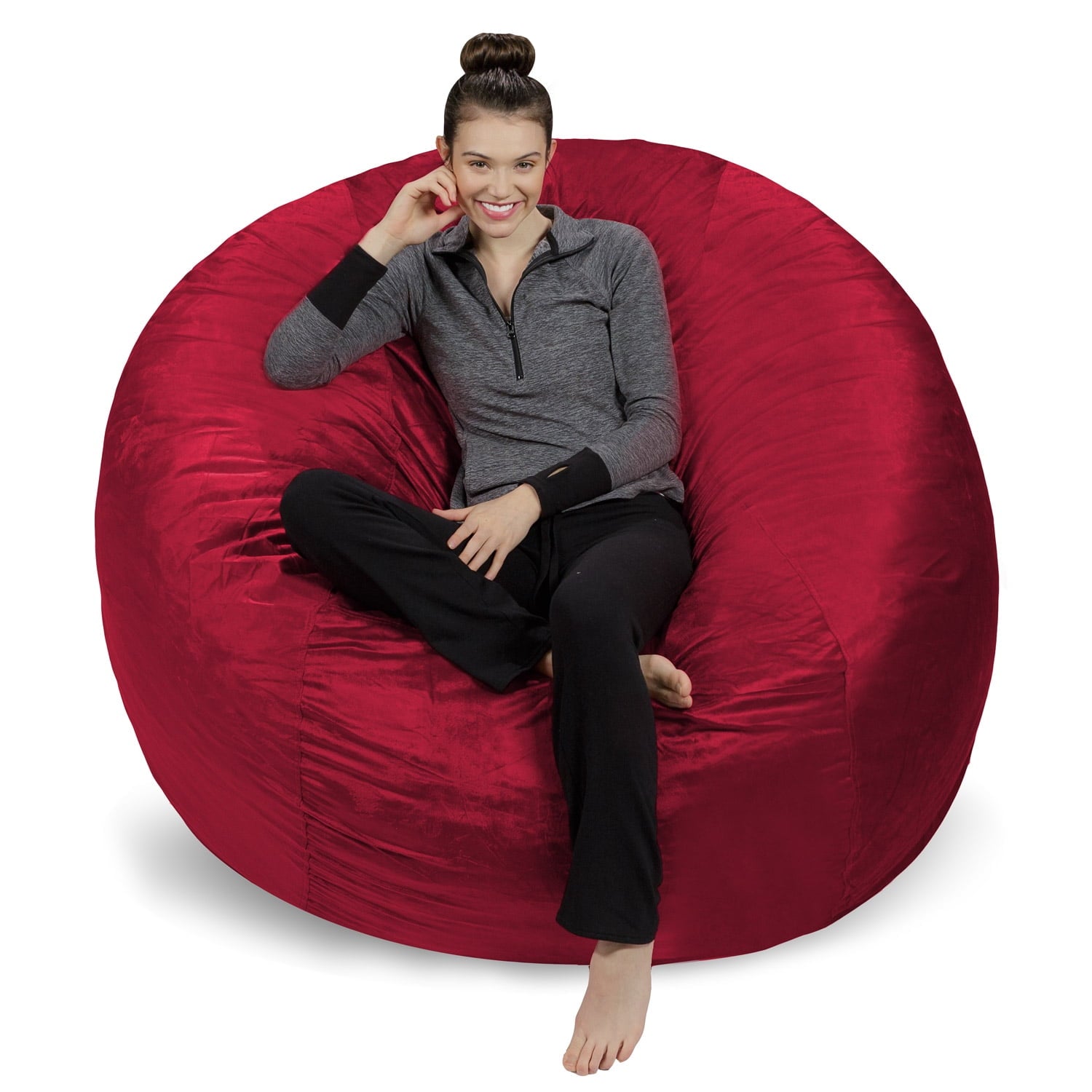 Sofa Sack Bean Bag Chair, Memory Foam with Microsuede Cover, Kids, Adults, 6 ft, Charcoal