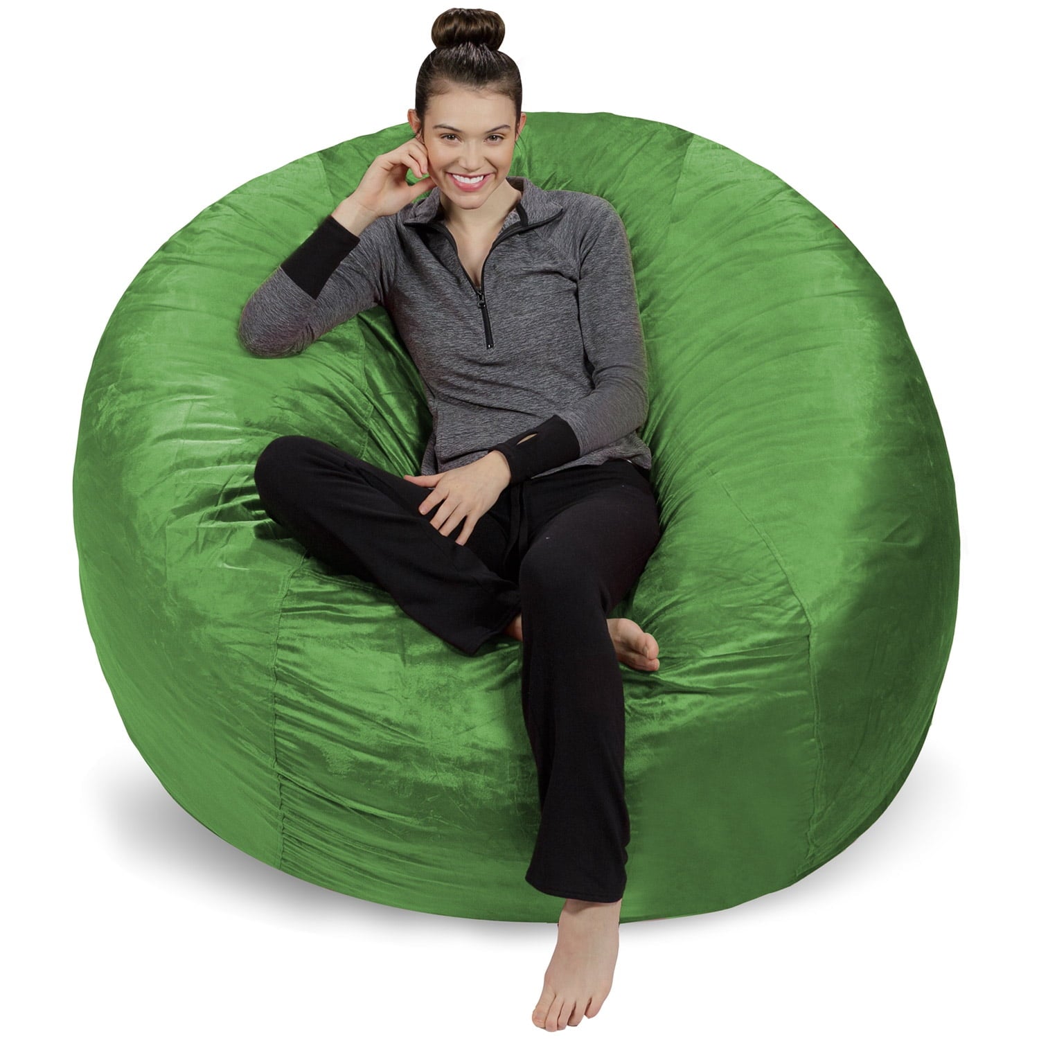 Sofa Sack Bean Bag Chair, Memory Foam with Microsuede Cover, Kids, Adults, 6 ft, Charcoal