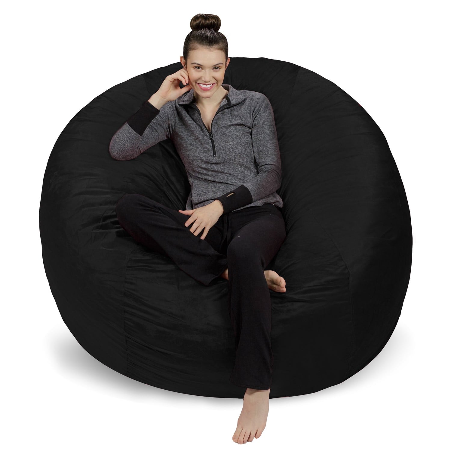 Sofa Sack Bean Bag Chair, Memory Foam with Microsuede Cover, Kids, Adults, 6 ft, Charcoal