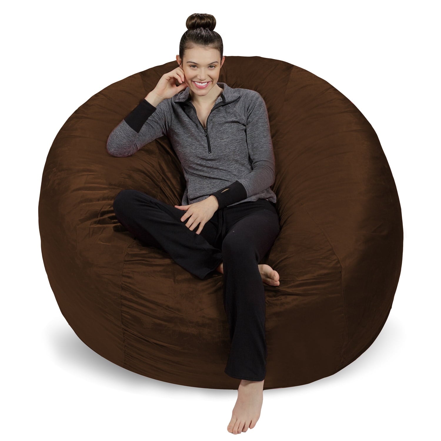 Sofa Sack Bean Bag Chair, Memory Foam with Microsuede Cover, Kids, Adults, 6 ft, Charcoal