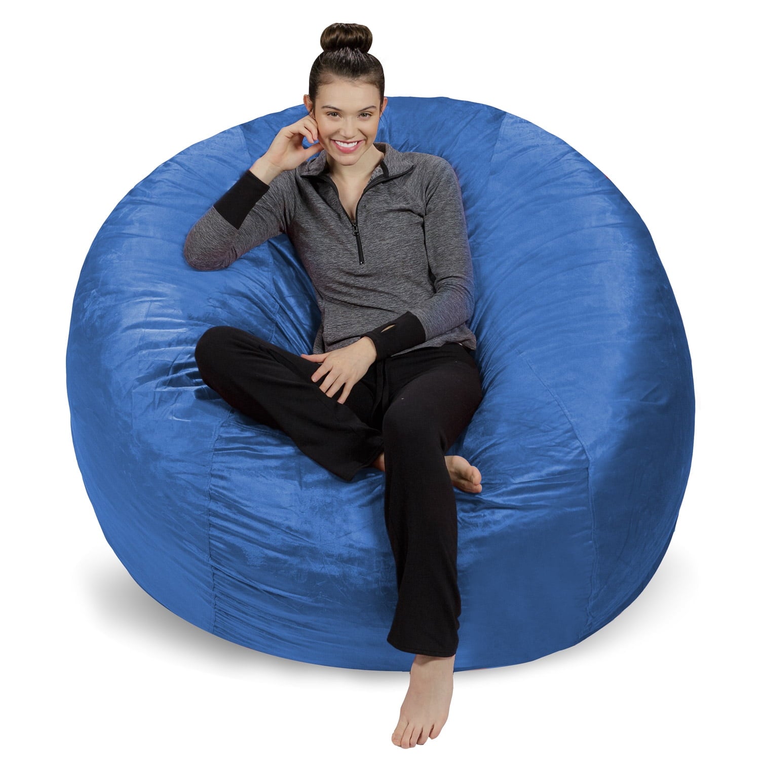 Sofa Sack Bean Bag Chair, Memory Foam with Microsuede Cover, Kids, Adults, 6 ft, Charcoal
