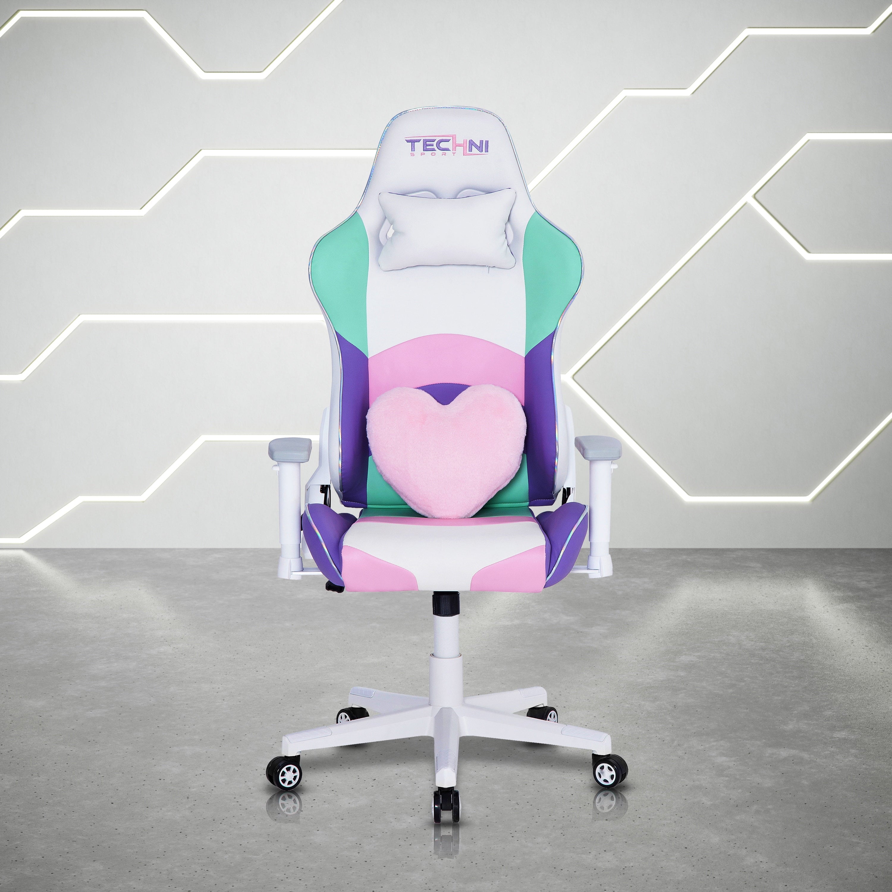 Techni Sport TS-42 Office-PC Gaming Chair, Adjustable Height with Memory Foam Seat and Back, Kawaii RTA-TS42-KWI
