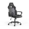 WorkLife Brands Emerge Vector Gaming Chair with Fixed Arms, Black and Gray Faux Leather