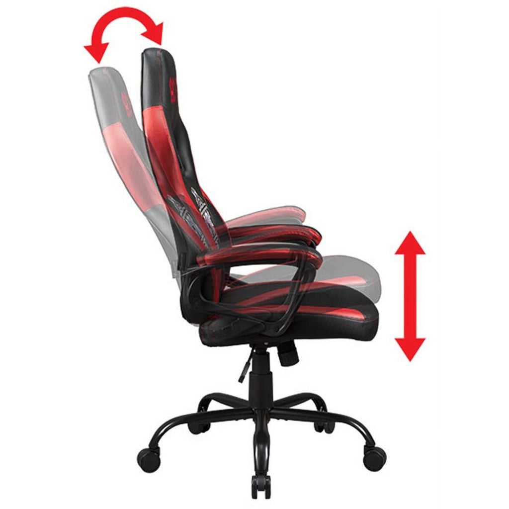 Subsonic Gaming Chair AC/DC, Ergonomic Office Chair for Gamer with Adjustable Armrests - Black & Red