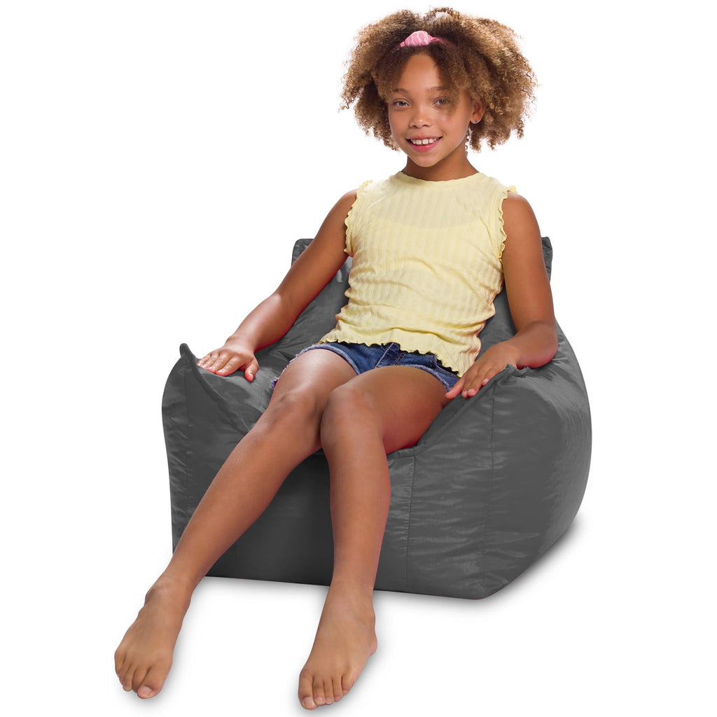 Posh Creations Newport Bean Bag Chair, Kids, 2.1 ft, Charcoal Gray