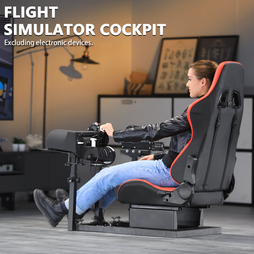 Marada Flight Simulator Cockpit with Game Chair Fit for Thrustmaster A10C Hotas Warthog