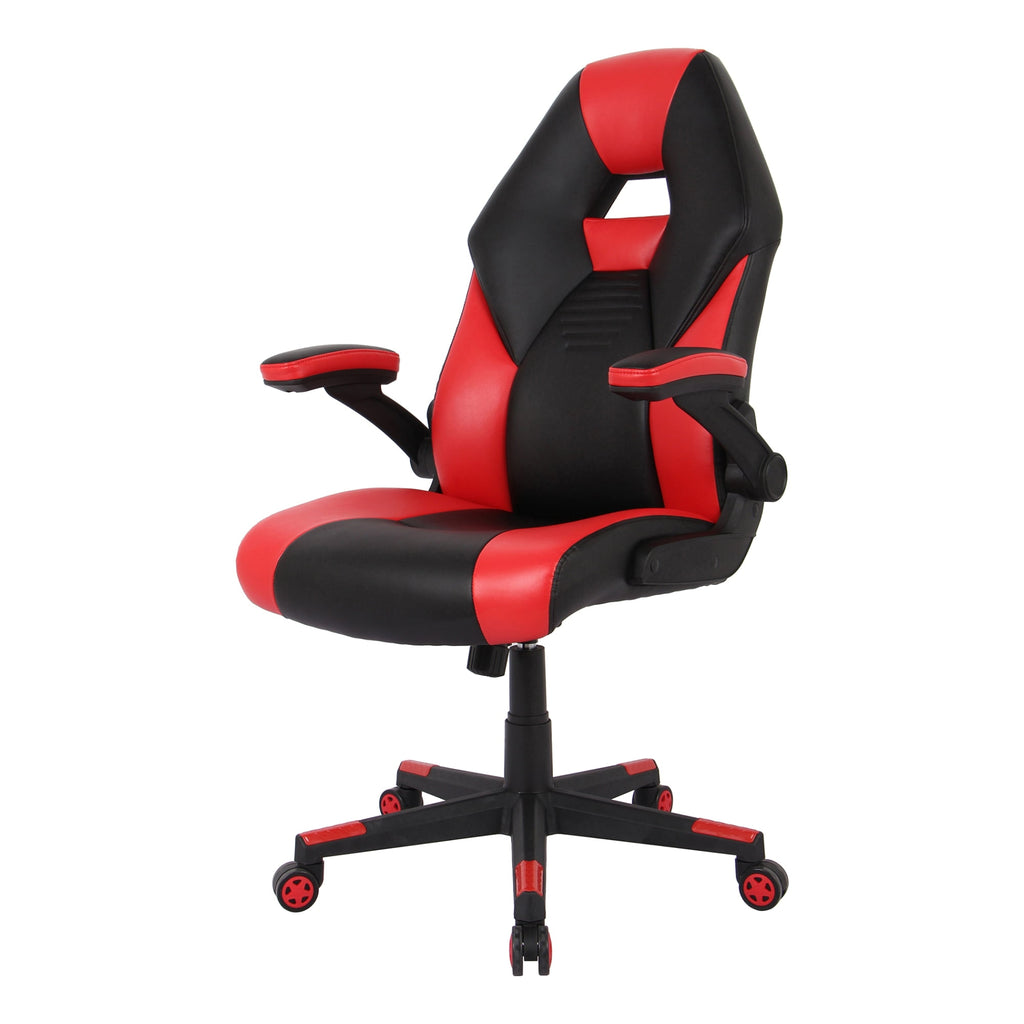 RS Gaming™ RGX Faux Leather High-Back Gaming Office Chair, Black/Red, BIFMA Compliant