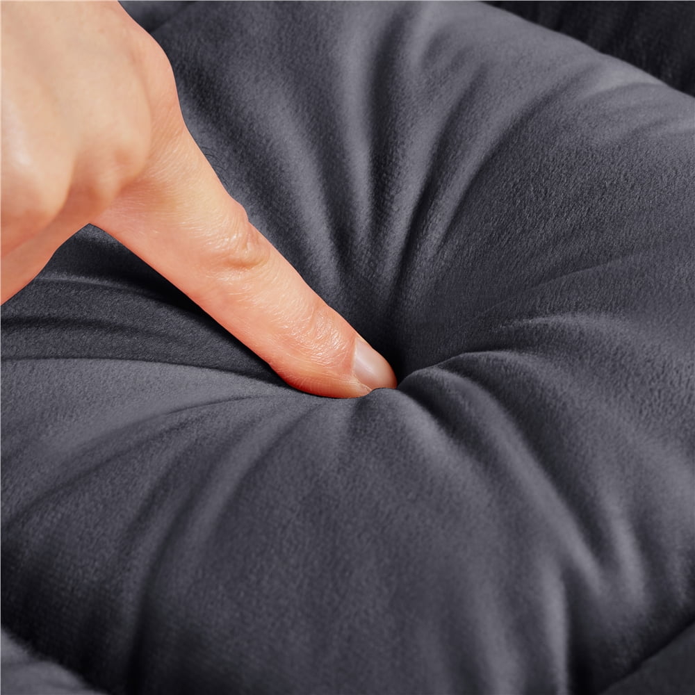 Yaheetech Floor Folding Padded Lounge Chair Video Game Chair with 14 Adjustable Positions, Gray