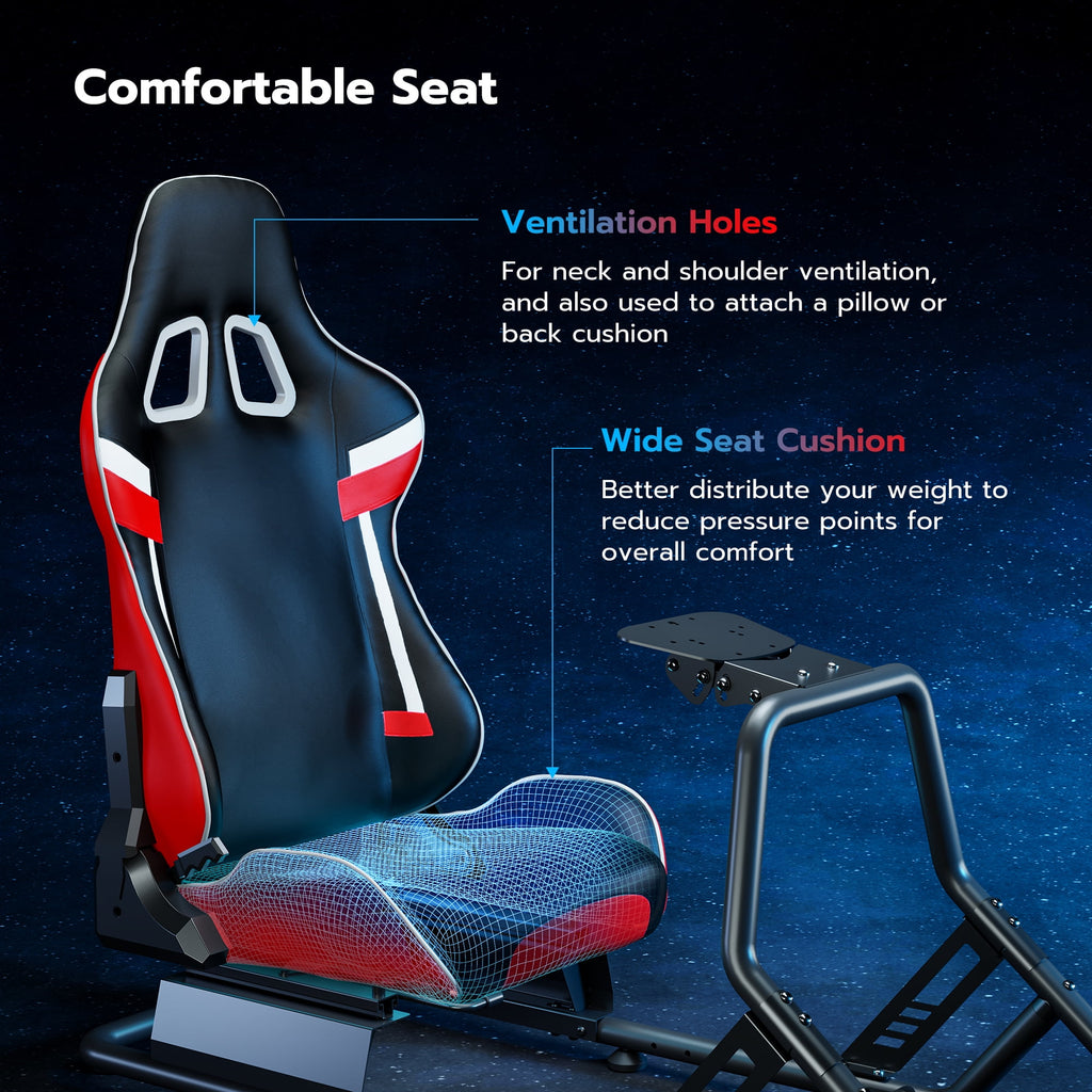 ARES WING Racing Simulator Cockpit with Gaming Chair Fit Logitech Thrustmaster Xbox