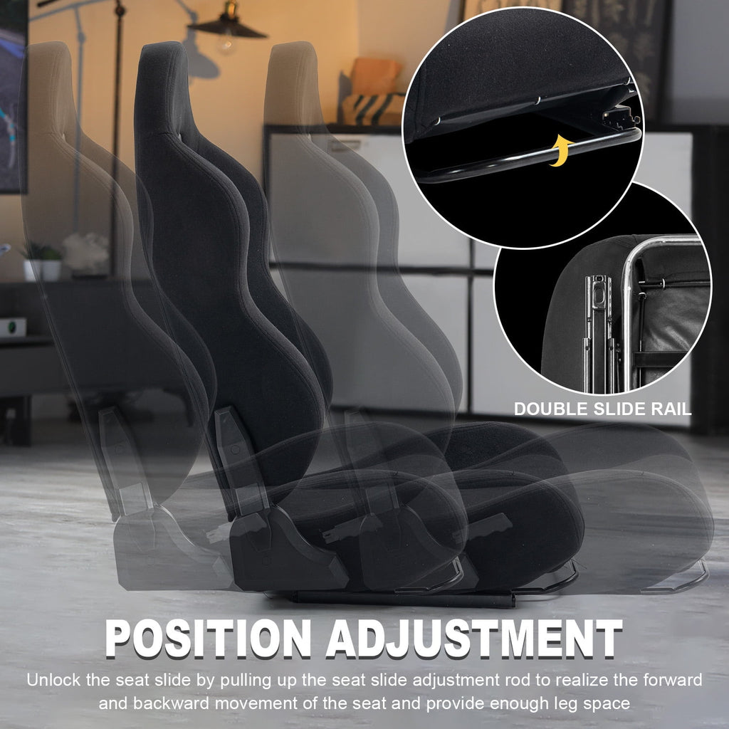 Marada Racing Cockpit with Seat Foldable Compatible with Logitech G25 G27 G29 G920 Thrustmaster T80 T150