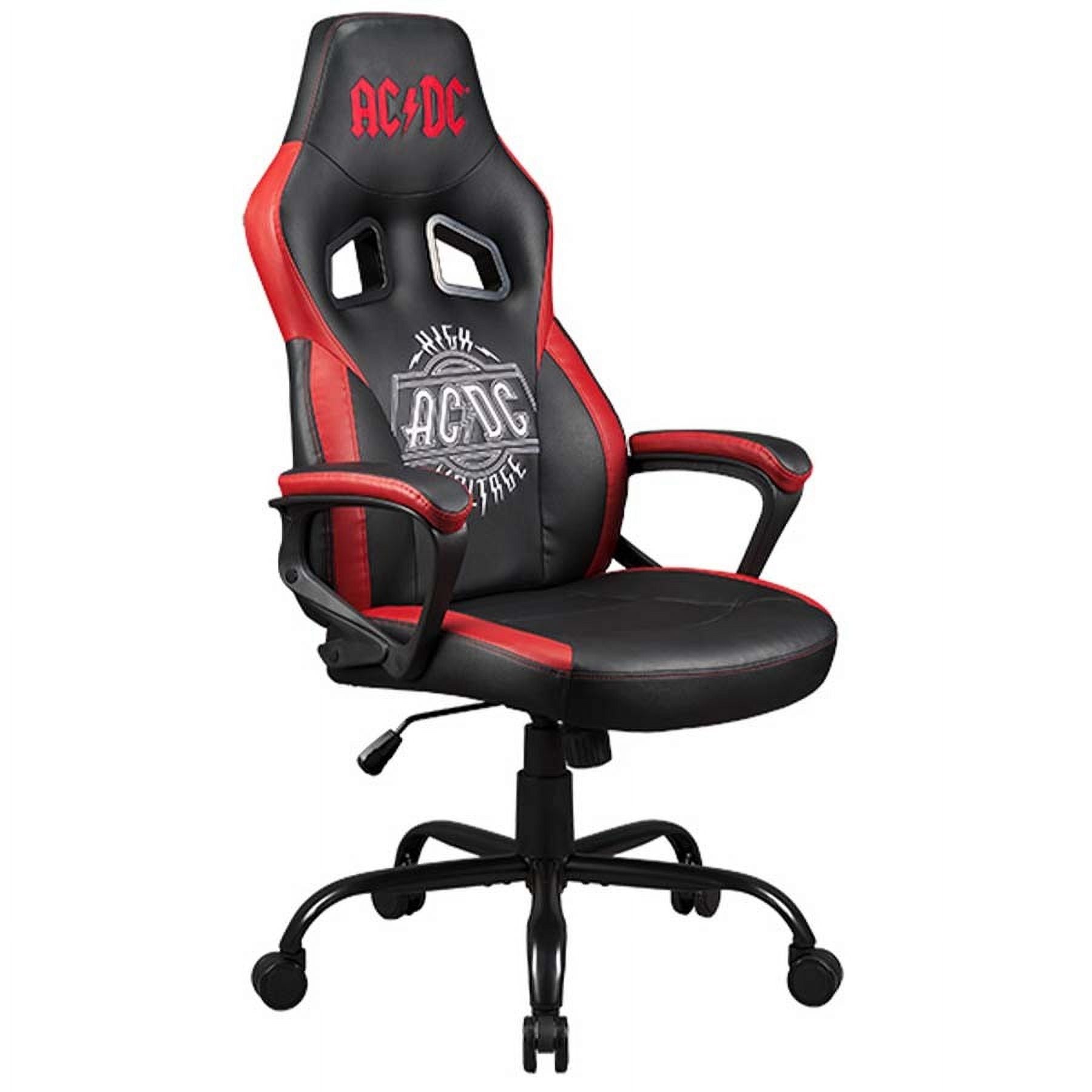 Subsonic Gaming Chair AC/DC, Ergonomic Office Chair for Gamer with Adjustable Armrests - Black & Red
