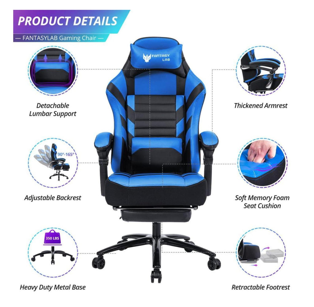 Vanbow.Seat Height Adjustable Swivel Racing Office Computer Ergonomic Video Game Chair