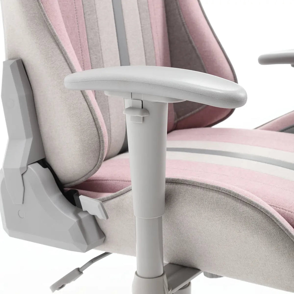 X Rocker Mysa PC Gaming Chair, Gray/Pink, Gray Base, 24.4 x 27.2 x 48.4-51.2