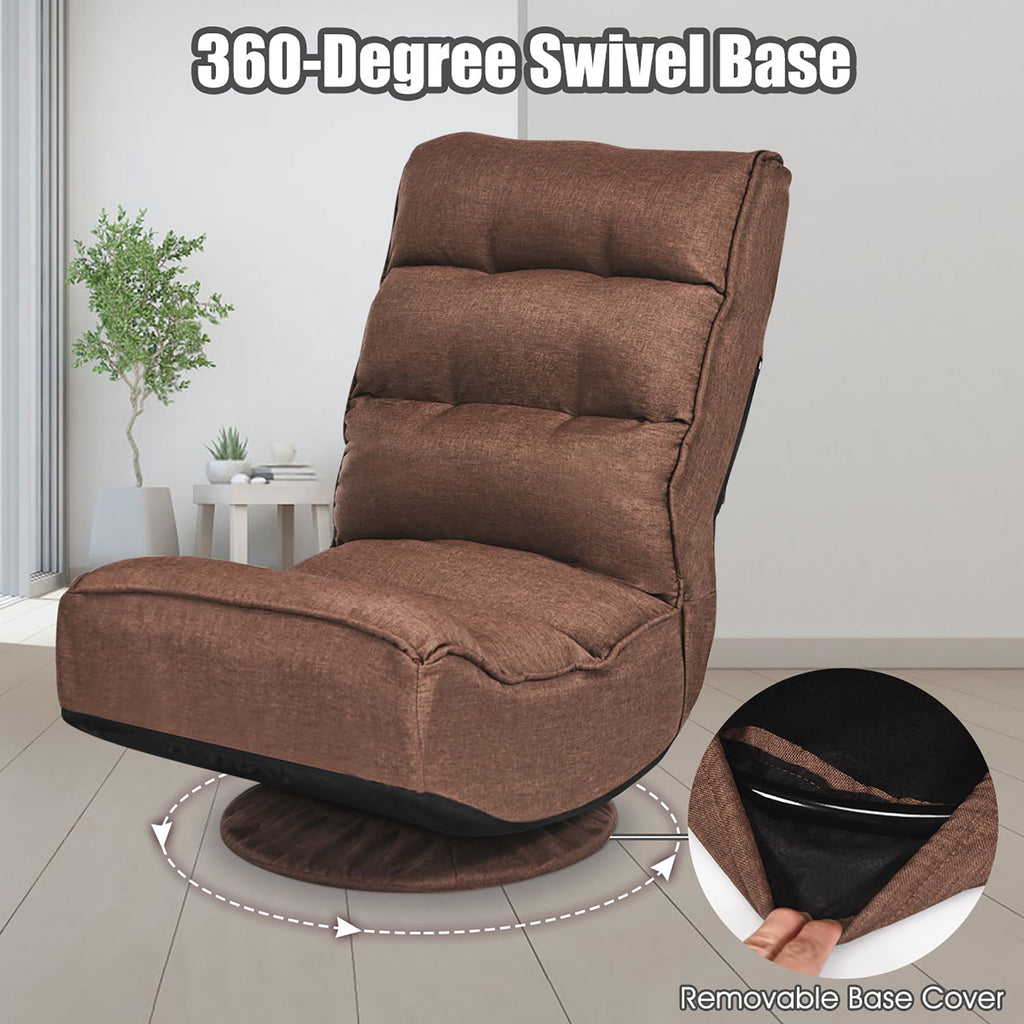Costway  6-Position Folding Lazy Sofa  Gaming Chair Fabric  360 Degree Swivel Coffee