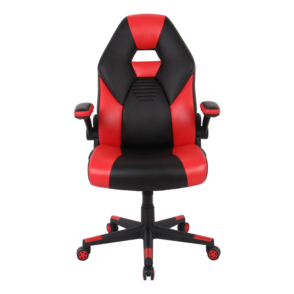 RS Gaming™ RGX Faux Leather High-Back Gaming Office Chair, Black/Red, BIFMA Compliant